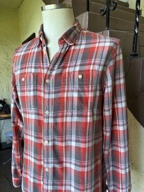 ALL SAINTS Mens Plaid Flannel Long Sleeve Button-Up Shirt EUC/sz L